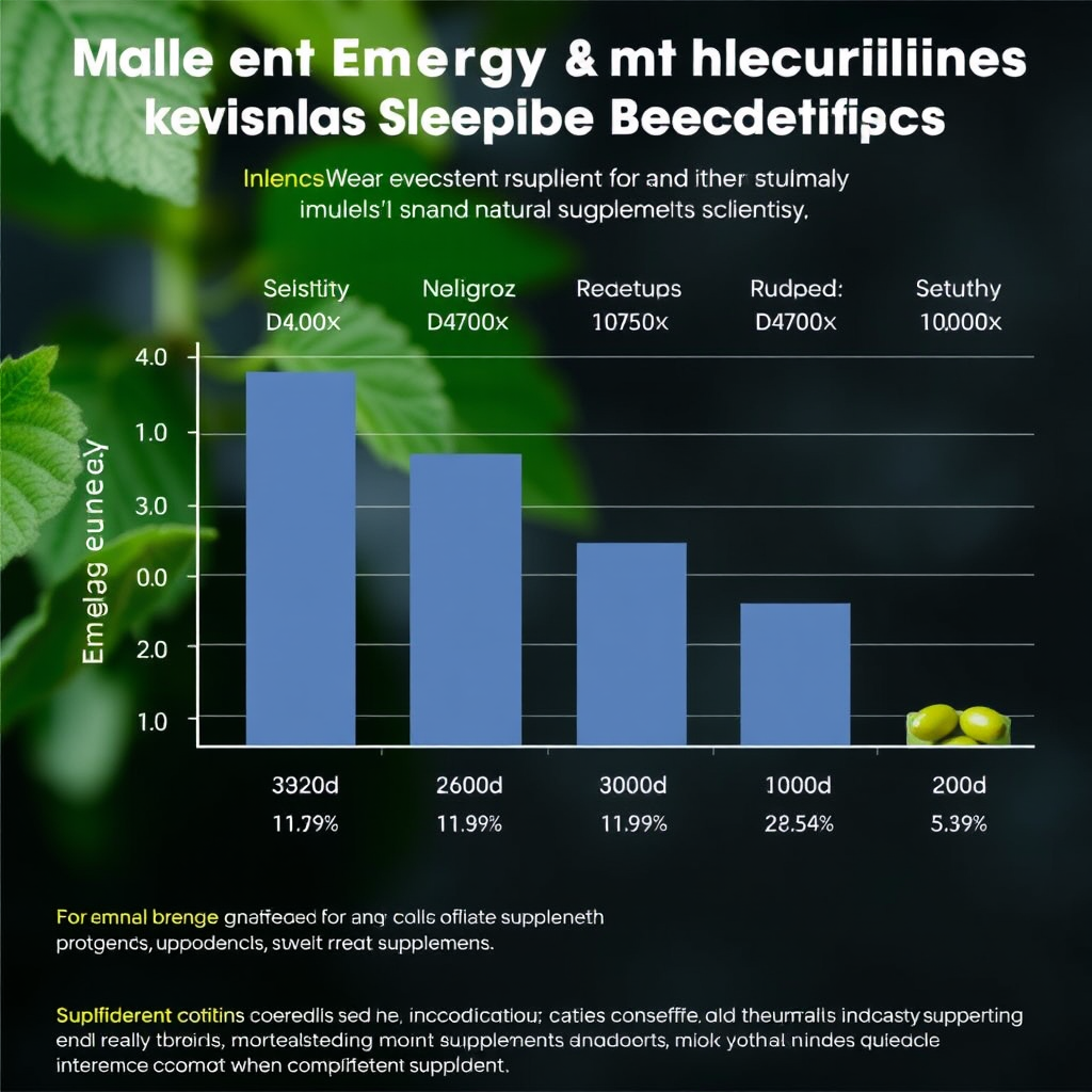 Gráfico científico que muestra las mejoras en energía y vitalidad masculina con suplementos naturales